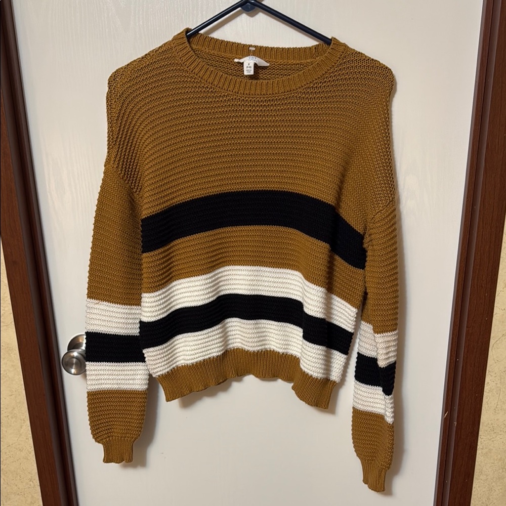 Time And Tru Striped Mustard Sweater Size S (4-6)